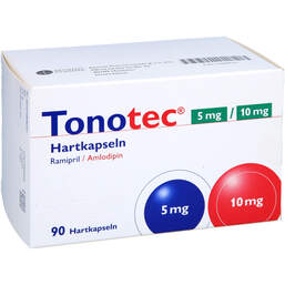 Abbildung: Tonotec 5 mg / 10 mg Hartkapseln 90 St, Hartkapseln PZN 13868645