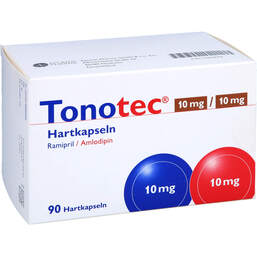 Abbildung: Tonotec 10 mg / 10 mg Hartkapseln 90 St, Hartkapseln PZN 13868668