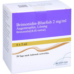 Abbildung: Brimonidin Bluefish 2 mg / ml Augentropfen Lösung 6X5 ml, Augentropfen PZN 13874427