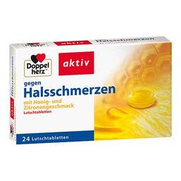 Abbildung: Doppelherz gegen Halsschmerzen Lutschtabletten 24 St, Lutschtabletten PZN 13876805