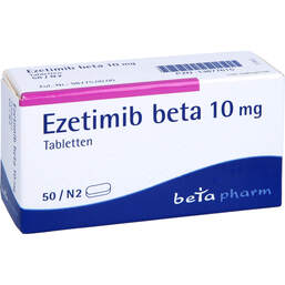 Abbildung: Ezetimib beta 10 mg Tabletten 50 St, Tabletten PZN 13877615