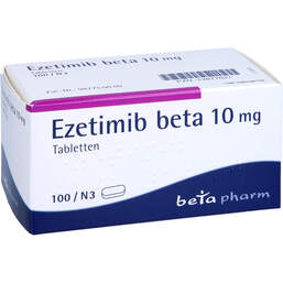 Abbildung: Ezetimib beta 10 mg Tabletten 100 St, Tabletten PZN 13877621