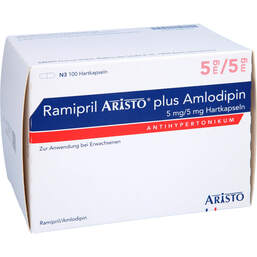 Abbildung: Ramipril Aristo plus Amlodipin 5 mg / 5 mg Hartkps 100 St, Hartkapseln PZN 13880327