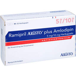 Abbildung: Ramipril Aristo plus Amlodipin 5 mg / 10 mg Hartkps 30 St, Hartkapseln PZN 13880333