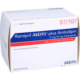 Abbildung: Ramipril Aristo plus Amlodipin 5 mg / 10 mg Hartkps 100 St, Hartkapseln PZN 13880362