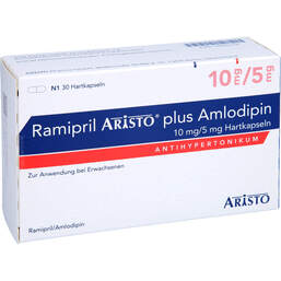 Abbildung: Ramipril Aristo plus Amlodipin 10 mg / 5 mg Hartkps 30 St, Hartkapseln PZN 13880379
