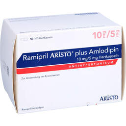 Abbildung: Ramipril Aristo plus Amlodipin 10 mg / 5 mg Hartkps 100 St, Hartkapseln PZN 13880416