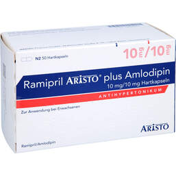 Abbildung: Ramipril Aristo plus Amlodipin 10 mg / 10 mg Hartkps 50 St, Hartkapseln PZN 13880451