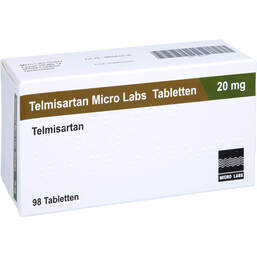 Abbildung: Telmisartan Micro Labs 20 mg Tabletten 98 St, Tabletten PZN 13881321