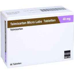 Abbildung: Telmisartan Micro Labs 40 mg Tabletten 98 St, Tabletten PZN 13881367