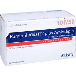 Abbildung: Ramipril Aristo plus Amlodipin 10 mg / 5 mg Hartkps 60 St, Hartkapseln PZN 13886258