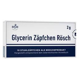 Abbildung: Glycerin Zäpfchen Rösch 2 g gegen Verstopfung Suppositorien, 10 St PZN 13889328