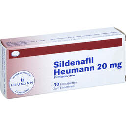 Abbildung: Sildenafil Heumann 20 mg Filmtabletten 30 St, Filmtabletten PZN 13890343