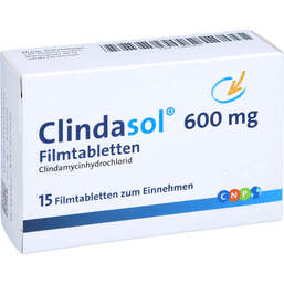 Abbildung: Clindasol 600 mg Filmtabletten 15 St, Filmtabletten PZN 13890432