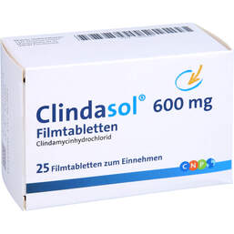 Abbildung: Clindasol 600 mg Filmtabletten 25 St, Filmtabletten PZN 13890449