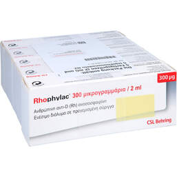 Abbildung: Rhophylac 300 µg / 2 ml Injektionslösung in Fertigspritze 5X2 ml, Injektionslösung PZN 13891874