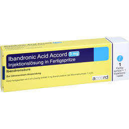 Abbildung: Ibandronic Acid Accord 3mg / 3ml Injektionslösung Fertigspritze  1 St, Injektionslösung PZN 13891897