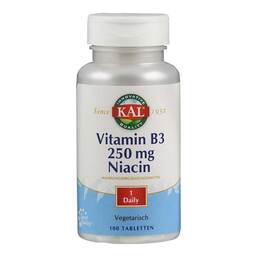 Abbildung: Vitamin B3 Niacin 250 mg Tabletten Tabletten, 100 St PZN 13895122