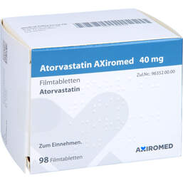 Abbildung: Atorvastatin Axiromed 40 mg Filmtabletten 98 St, Filmtabletten PZN 13896222