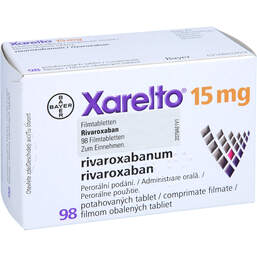 Abbildung: Xarelto 15 mg Filmtabletten 98 St, Filmtabletten PZN 13902862