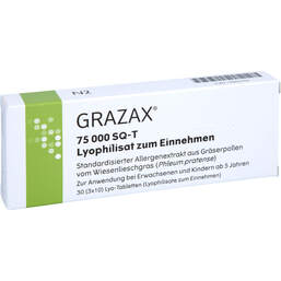 Abbildung: Grazax 75.000 SQ-T Lyo-Tabletten Lyophili.zum Einnehmen 30 St, Sublingualtabletten PZN 13905493