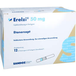 Abbildung: Erelzi 50 mg Injektionslösung im Fertigpen 12 St, Injektionslösung PZN 13913067