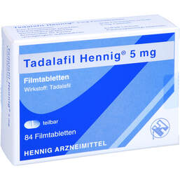 Abbildung: Tadalafil Hennig 5 mg Filmtabletten 84 St, Filmtabletten PZN 13921351