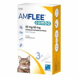 Abbildung: Amflee combo 50 / 60mg Lösung z.Auftropfen für Katzen Lösung, 3 St PZN 13921641