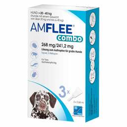 Abbildung: Amflee combo 268/241,2 mg Lösung zum Auftropfen für Hunde 20-40 kg 3 St, Lösung PZN 13921701