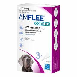 Abbildung: Amflee combo 402/361,8 mg Lösung zum Auftropfen für Hunde über 40 kg 3 St, Lösung PZN 13921724