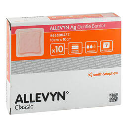 Abbildung: Allevyn Ag Gentle Border 10x10 cm Wundverband 10 St, Verband PZN 13921782