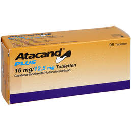 Abbildung: Atacand plus 16 mg / 12,5 mg Tabletten 98 St, Tabletten PZN 13922793