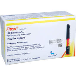 Abbildung: Fiasp 100 Einheiten / ml Injektionslösung in einem Fertigpen 2X5X3 ml, Injektionslösung in einem Fertigpen PZN 13922899