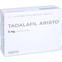Abbildung: Tadalafil Aristo 5 mg Filmtabletten 84 St, Filmtabletten PZN 13924042
