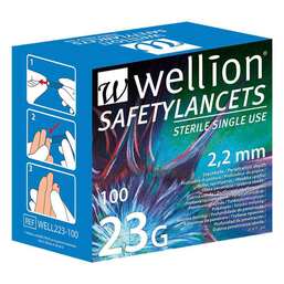 Abbildung: wellion® Safetylancets 23G 100 St, Lanzetten PZN 13928548