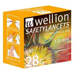 Abbildung: wellion® Safetylancets 28G 100 St, Lanzetten PZN 13928554