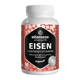 Abbildung: Eisen 20 mg + Histidin + Vitamine C / B9 / B12 Kapseln 90 St, Kapseln PZN 13947451