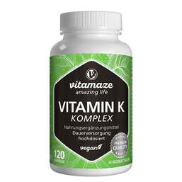 Abbildung: Vitamin K Komplex K1 + K2 vegan Kapseln Kapseln, 120 St PZN 13947480