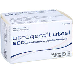 Abbildung: Utrogest Luteal 200 mg Weichkapseln z.vaginal.Anwend. 45 St, Vaginalkapseln PZN 13966968