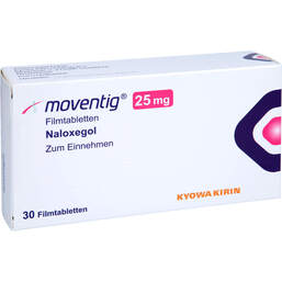Abbildung: Moventig 25 mg Filmtabletten 30 St, Filmtabletten PZN 13970438