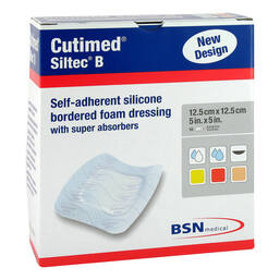 Abbildung: Cutimed Siltec B Schaumverband 12,5x12,5 cm mit Haftrand 10 St, Kompressen PZN 13971998