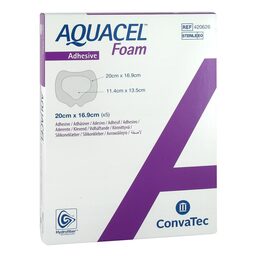 Abbildung: Aquacel Foam adhäsiv Sakral 16,9x20 cm Verband 5 St, Verband PZN 13975393