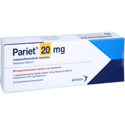 Abbildung: Pariet 20 mg magensaftresistente Tabletten 98 St, Tabletten magensaftresistent PZN 13981904