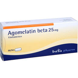 Abbildung: Agomelatin beta 25 mg Filmtabletten 98 St, Filmtabletten PZN 13982306