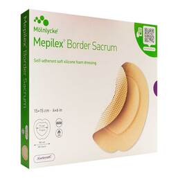 Abbildung: Mepilex Border Sacrum Schaumverband 15x15 cm 5 St, Verband PZN 13983027