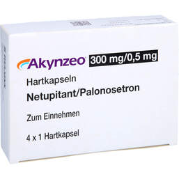 Abbildung: Akynzeo 300 mg / 0,5 mg Hartkapseln 4 St, Hartkapseln PZN 14001144