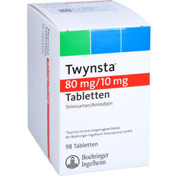Abbildung: Twynsta 80 mg / 10 mg Tabletten 98 St, Tabletten PZN 14001285