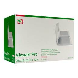 Abbildung: Vliwazell Pro superabsorb.Kompresse steril 20x25 cm 10 St, Kompressen PZN 14005171