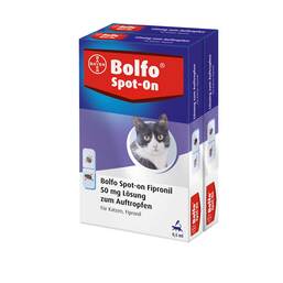Abbildung: Bolfo Spot-On Fipronil 50 mg Lösung für Katzen Lösung, 2X3 St PZN 14005248