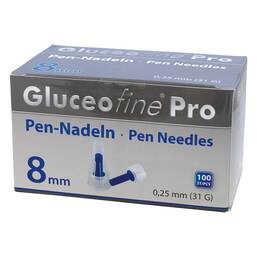 Abbildung: Gluceofine® Pro Pen-Nadeln 31 G 0,25x8 mm 100 St, Kanüle PZN 14006176